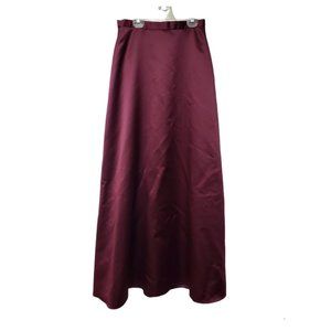 90s burgundy satin maxi skirt . size 10